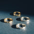 The Leo Half Round Band ~  with Black Diamonds in Silver